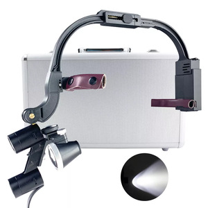 Lentes de aumento dentales montadas en la cabeza con lente óptica de 2.5X para cirugía oral y procedimientos ORL con banda ajustable y luz. - Product Image 2