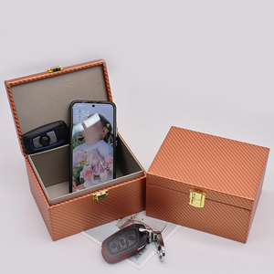 Sang trọng RFID chặn tín hiệu sợi carbon Faraday hộp da sang trọng kiểm soát truy cập chìa khóa xe - Product Image 4
