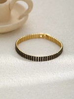 Bracelet en acier inoxydable Gaovo, plaqué or, avec perles et cristaux pavés, bijoux empilables pour femme, pour les fêtes et le quotidien