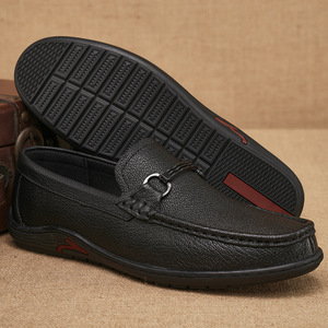 Mocasines de Cuero Genuino para Hombre, Punta Cuadrada, Diseño con Hebilla, Cómodos, Estilo Casual de Negocios - Product Image 3