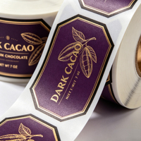 Étiquettes personnalisées pour chocolat noir au cacao, estampage à chaud doré, autocollantes, de luxe, pour fèves de cacao, écologiques, imperméables, pour emballage alimentaire