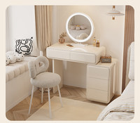 Ensemble de meubles de maquillage modernes et minimalistes en bois clair durable pour appartement, chambre, salle à manger, vestiaire avec coiffeuse