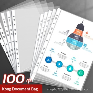 Cartella trasparente in PP a fogli mobili con 11 fori, inserto <span class=keywords><strong>A4</strong></span>, tasche protettive per pagine a 11 fori, protezioni in plastica per fogli - Product Image 5