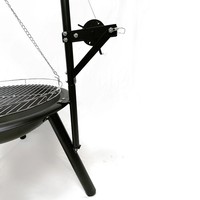 Trépied de barbecue en acier avec grille pivotante et foyer suspendu pour l'extérieur