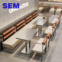Ensemble de table et chaises de restaurant en acier inoxydable SEM pour restaurant occidental, café, mobilier de restaurant