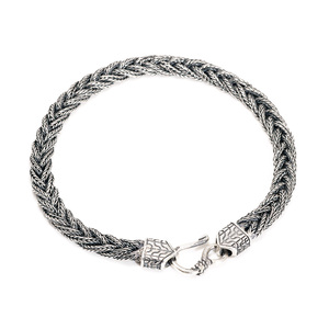 <span class=keywords><strong>Bracciale</strong></span> in argento Sterling 925 5mm coda di <span class=keywords><strong>volpe</strong></span> modello intrecciato a mano da donna e da uomo Vintage Chain Party Hiphop Jewelry Gift
