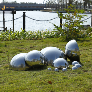 EX208 Boules de Jardin Extérieures Paysage Décoratif Grande Sculpture En Métal Abstrait Miroir Poli Statue Sculpture En Acier Inoxydable - Product Image 1