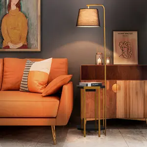 北欧客厅沙发落地灯卧室书房创意立体台灯E27无线充电玻璃茶几