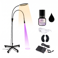 Lámpara UV Profesional Blanca y Negra para Extensiones de Pestañas, Lámpara LED UV para Salón de Belleza