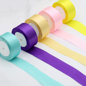 批发古典风格 4CM*25Y 纯色装饰涤纶缎带卷，用于花束礼品盒包装 - Product Image 2