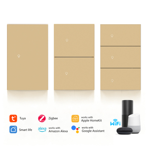 Interrupteur mural intelligent de luxe pour les États-Unis, finition or brossé, bouton mécanique, compatible avec <span class=keywords><strong>Samsung</strong></span> <span class=keywords><strong>SmartThings</strong></span>, pour hôtel, complexe hôtelier, chambre d'hôtes - Product Image 5