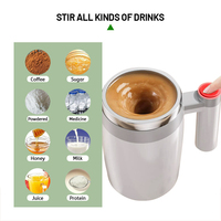 Tasses à café électriques rotatives magnétiques rechargeables de 380ml en acier inoxydable Fonwhy