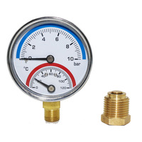 Vacuum Gauge 0-120 Measurement Range for Chemical Industry 1 Year Warranty OEM/ODM Customization Support Steel Brass CE