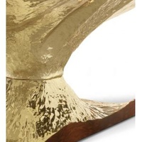Ensemble de table à manger haut de gamme en bois massif 12 places Table en cuivre de luxe poli dessiné à la main Meubles de villa modernes pour salle à manger