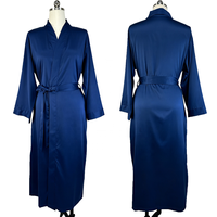 Robes de kimono en satin de soie mat de luxe pour femmes, manches longues, douces et lisses, pour mariée, demoiselle d'honneur, fête de mariage, longue robe de matin unie