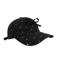 Casquette de baseball unisexe coréenne rétro à pois avec nœud, en velours Oxford, sportive, polyvalente, protection solaire, visière bec de canard pour petit visage, idéale pour l'automne