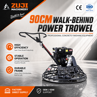 ZUJI Fraiseuse à béton à essence haute puissance 5,5 CV, 150 tr/min, profondeur de travail 8-10 cm, moteur, boîte de vitesses, polisseuse latérale ZJ90