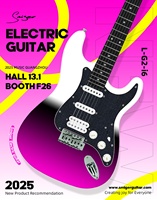 Guitare Simger L-G2-I6 en peuplier avec manche en érable torréfié, intelligente, multifonctionnelle, 8 canaux, 10 effets intégrés, 22 frettes, vente en gros