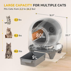 APP Control Smart <span class=keywords><strong>Cat</strong></span> <span class=keywords><strong>Toilet</strong></span> Automatic Self-Cleaning Litter Box com Remoção de Odor para Vários Gatos Feitos de Tofu De Areia De Plástico - Product Image 2