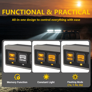 Contrôleur tactile auxiliaire sans fil <span class=keywords><strong>Aurora</strong></span> 6 gangues 12V pour feux de travail et projecteurs LED tout-terrain - Product Image 2