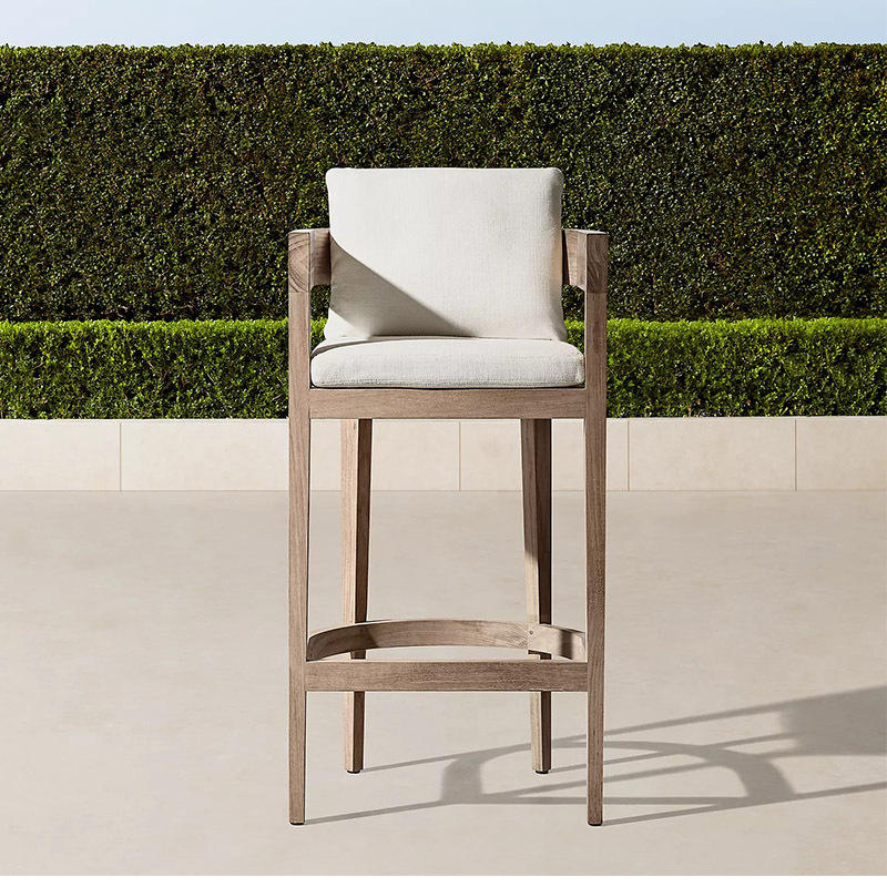 Tabourets de bar (alliage d'aluminium avec grain de bois)