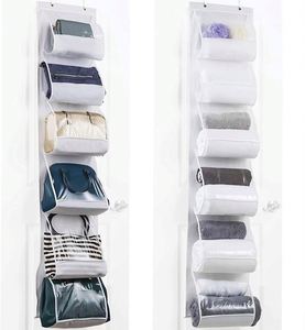 2026 Home Organization <b>Hook</b> Hanger 6 Pocket Big Bags Storage Folding Hanging Purse Handbag Organizer Storage - Product Image 2