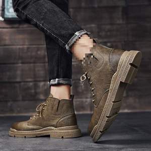 Bottes de neige décontractées britanniques pour hommes, nouvelle mode, en cuir véritable, à lacets, antidérapantes, respirantes, pour l'automne - Product Image 6