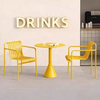 Ensemble de meubles de patio extérieur décontractés de style nordique, résistant aux intempéries et au soleil, tables et chaises en métal pour cafés, balcons