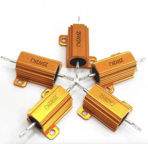 Résistance bobinée haute puissance RXG24 RX24 100W 10/50/100 Ohm, boîtier en <span class=keywords><strong>aluminium</strong></span> doré, pour décodage et freinage par décharge - Product Image 4