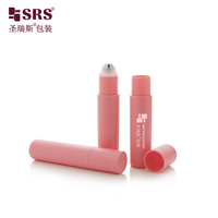 Flacon roll-on de 10 ml rose mat pour sérum contour des yeux et tonique capillaire SRS Packaging