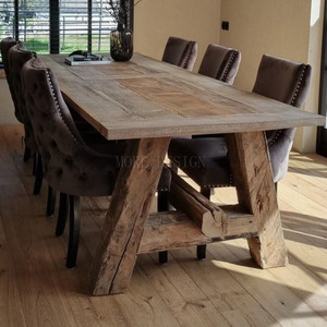 Tavolo da Ristorante in Legno Massiccio, Robusto e Pratico, Progettato per Cucina e Sala da Pranzo in Stile Rurale/Country - Product Image 2
