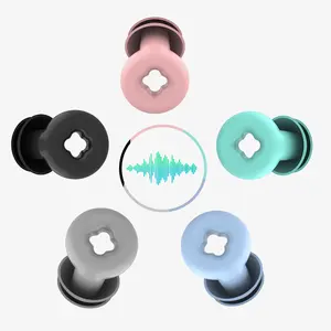 Lujo dormir impermeable Anti ruido ronquido colorido reutilizable resistente al sonido acústico silicona natación tapones para los oídos
