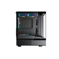 Casing Komputer Gaming Desain Baru Micro ATX PC Chassis Kaca Temper Mid Tower PC Case Cabinet Mendukung GPU 360mm