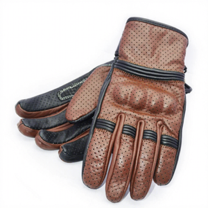 Guantes de Conducción Unisex de Cuero Marrón, Dedos Completos, Transpirables, Correa de Muñeca Ajustable, Estilo Deportivo, para Todas las Estaciones - Product Image 4