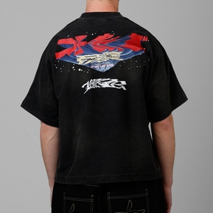 Camiseta de Algodón para Hombre, Estilo Vintage Lavado, con Estampado Retro de Películas, Personalización OEM/ODM Completa, Tallas Grandes - Product Image 2