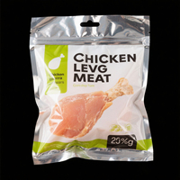 Sac sous vide avec impression personnalisée finition brillante sac en mylar de qualité alimentaire étanche à l'humidité et anti-corrosion pour viande de cuisse de poulet