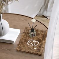 Plateau décoratif de luxe en marbre naturel avec bord festonné-Plateau de vanité de salle de bain, plateau à café pour la décoration de la maison et de la cuisine