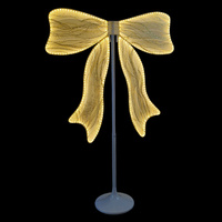 Lampadaire LED en métal à hauteur réglable avec grand nœud lumineux pour célébrations de mariage, décoration de scène et d'allée de fête