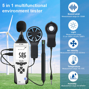 Tragbares Digitales Multifunktions-Umweltmessgerät für Innenräume zur Messung von Schallpegel, Licht, Luftgeschwindigkeit, Luftfeuchtigkeit und Temperatur - Product Image 3