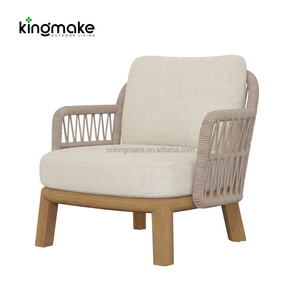 Ensemble <span class=keywords><strong>de</strong></span> <span class=keywords><strong>salon</strong></span> <span class=keywords><strong>de</strong></span> <span class=keywords><strong>jardin</strong></span> moderne en rotin tressé avec table basse en teck, 4 pièces, résistant à l'eau, pour l'extérieur - Product Image 5