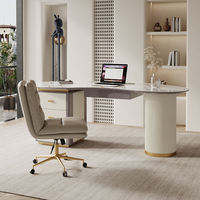Bureau de direction en pierre de luxe nordique durable, poste de travail minimaliste moderne pour villa, table de bureau à domicile