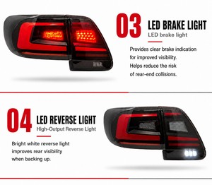 <b>LED</b> Tail <b>Lights</b> for Toyota Corolla 2011-2013 Sequential Turn Signal Brake Reverse Running Lamps Smoke Lens - Product Image 3