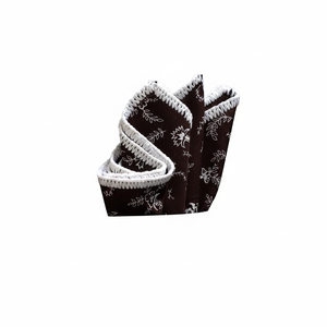 Brown Floral <b>White</b> Hand Made <b>Pocket</b> <b>Square</b>, Brown <b>Square</b> Handkerchief, - Product Image 2