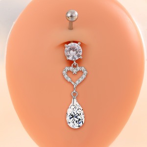 Nuevo y Popular Colgante <span class=keywords><strong>de</strong></span> Cadena con Zirconia en Forma <span class=keywords><strong>de</strong></span> Corazón y Lágrima, con Lazo <span class=keywords><strong>de</strong></span> Mariposa, para Piercing <span class=keywords><strong>de</strong></span> <span class=keywords><strong>Ombligo</strong></span>, Venta al por Mayor - Product Image 4