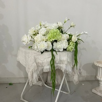 A-2009 Vente chaude Centre de table de mariage en fausses fleurs, boule de fleurs artificielles en soie blanches et vertes pour la décoration de mariages, événements et fêtes