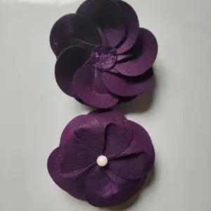 Тканая ткань ручной работы цветок с жемчугом, индивидуальное ожерелье декоративный цветок