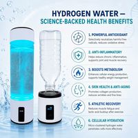 Bouteille d'eau à hydrogène SPE PEM en métal pour usage domestique, générateur d'eau à hydrogène active