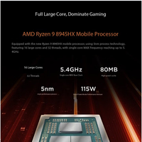 Metal R9000P/AMD Ryzen 9 8945HX/32GB DDR5/1TB SSD/5060 8G Discrete Graphics/2560x1600 240Hz 100% DCI-P3/Windows 11 Pro/In Stock