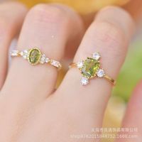 Bague en acier inoxydable de la marque Fanhua, bijoux de mode, étanche, non ternissable, plaquée or 18 carats, zircon vert