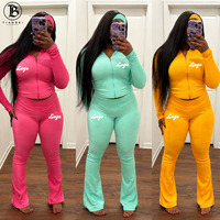 2026 Logo Kustom Y2k Pakaian Wanita Dasar Setelan Dua Potong Tracksuit Bodycon Jaket Berkerudung dengan Lubang Ibu Jari Set Legging untuk Wanita